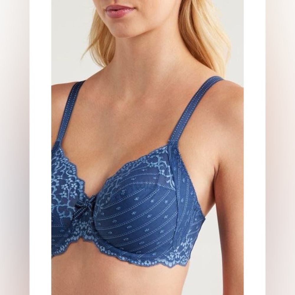 Chantelle Rive Gauche Side Support Bra 36D,Danube Blue/Mist - Picture 8 of 8